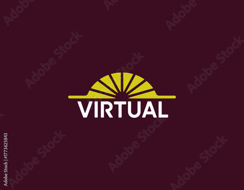 An elegant logo showcasing the word 'VIRTUAL' along with a sun icon, symbolizing innovation in technology and the endless possibilities of virtual experiences.