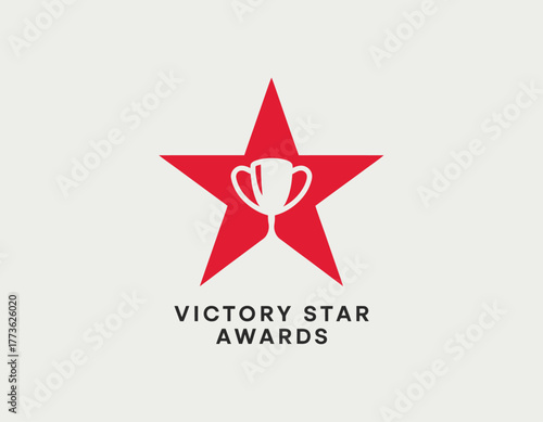 A prestigious logo featuring a star and trophy, symbolizing achievement and excellence, perfect for award ceremonies and recognition events.