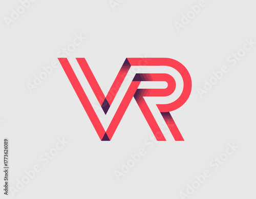 An eye-catching logo design that represents virtual reality with sleek lines and bold colors, making it suitable for tech companies and gaming industries.