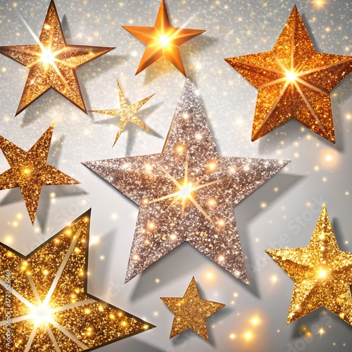 golden stars on a black background