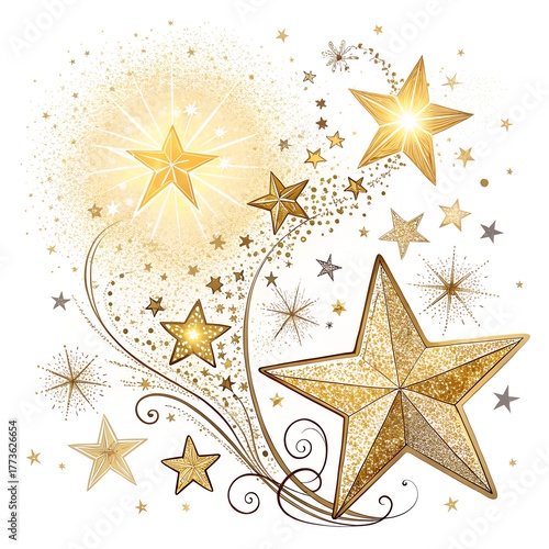 gold star on a black background