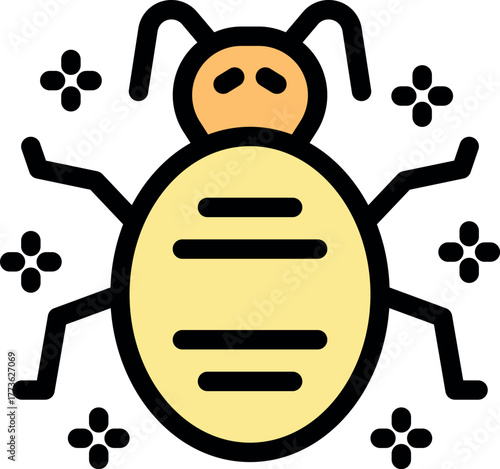 Dust mite icon representing a common household allergen, causing allergic reactions and respiratory problems