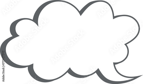  cloud shaped speech bubbles outline