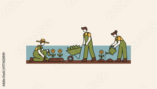 The earthy scent of freshly turned soil mingles in the air as gardeners prepare their plots for vibrant summer crops.