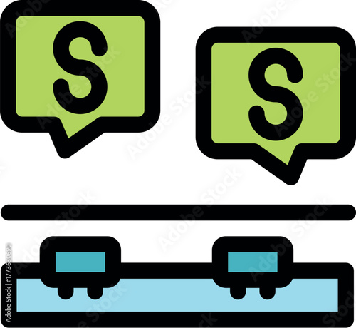 Subway train arriving at station platform with destination indicator showing letter s, public transport concept