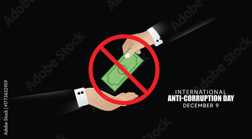 International anti-corruption day Global awareness illustration promoting honesty, transparency, and anti-corruption ethics in society
