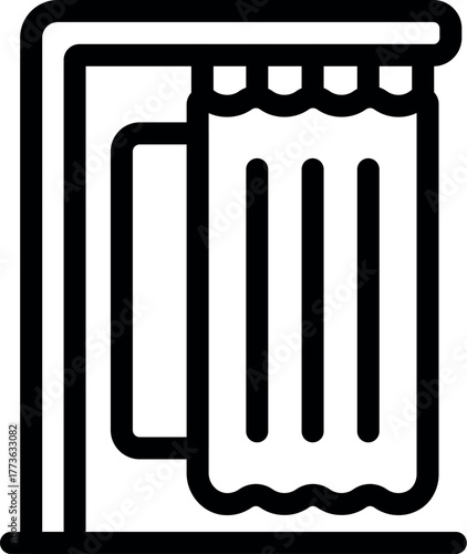 Changing room curtain ensuring privacy for shoppers trying on clothes in a retail store