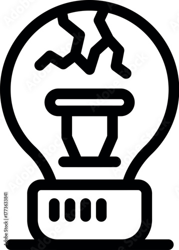 Broken light bulb is representing a burnout, lack of ideas or a sudden stop to a creative process