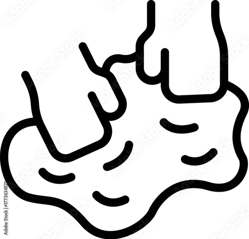 Close up of hands rhythmically kneading dough, showcasing the art of bread making