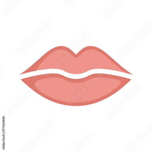 Kissing lips Icon on White Background Vector Art Illustration on white background.