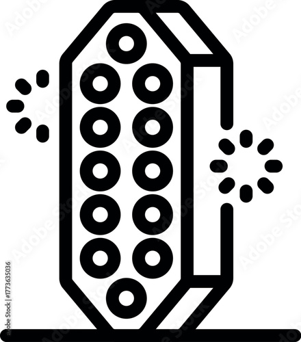 Industrial machine refining raw materials, processing ore, and extracting minerals in a mining operation