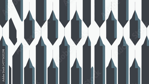 Modern geometric abstract pattern with sharp angles and clean lines in sophisticated dark blue and white tones