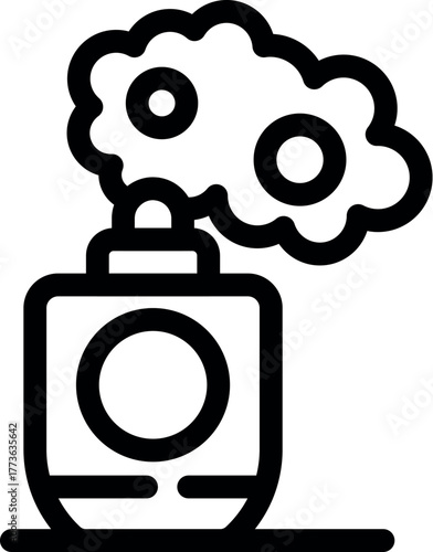 Perfume bottle spraying a fragrant mist, symbolizing beauty, wellness, and personal care