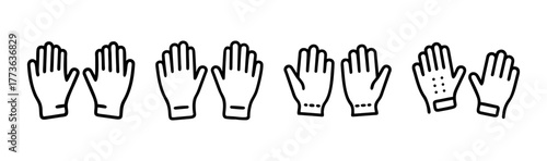 Pair of golf gloves multiple times graphic design sportswear accessory icons