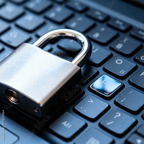 International Data Privacy Day
Modern conceptual image showing a metallic padlock resting on a laptop keyboard. Represents online safety, privacy, and digital protection.
