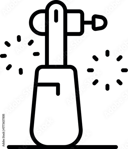 Electric engraving pen making sparks while engraving