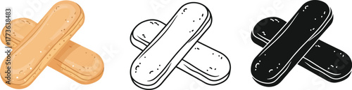 Ladyfinger cookies illustration for tiramisu dessert recipe