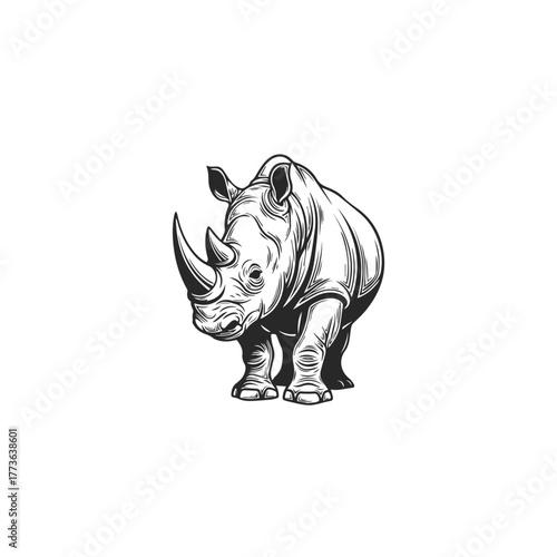 Majestic Rhinoceros Standing Proudly.