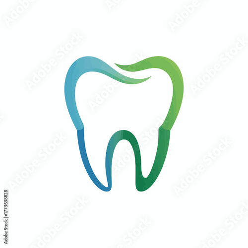 This logo design features a stylized tooth in soothing colors, symbolizing dental health and care, making it an ideal visual for dental practices and oral hygiene advocacy.