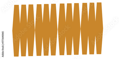 Vector illustration set of isolated bamboo and wooden abstract backgrounds with a steel metal tool object and a yellow icon on a white background