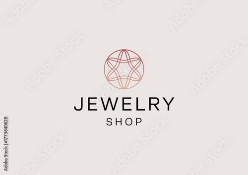 A sophisticated logo for a jewelry shop, featuring intricate patterns and an elegant color scheme, reflecting the luxury and beauty of fine jewelry and exquisite craftsmanship.