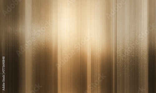 Luxury golden glass background with metallic vertical texture and warm light reflections, for premium elegant design. Generative AI