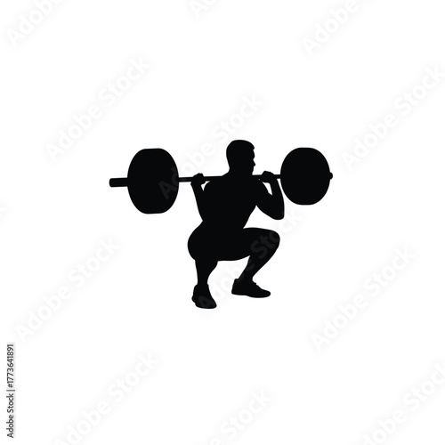 Silhouette of a person performing a barbell back squat
