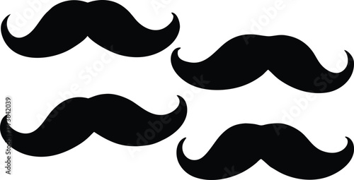 Retro mustache silhouette symbol
