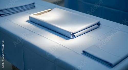 Surgical drape on operating table with sterile pack