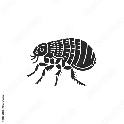 Flea Insect Pest Vector Icon Illustration.