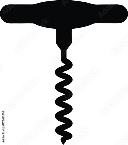corkscrew silhouette on white background