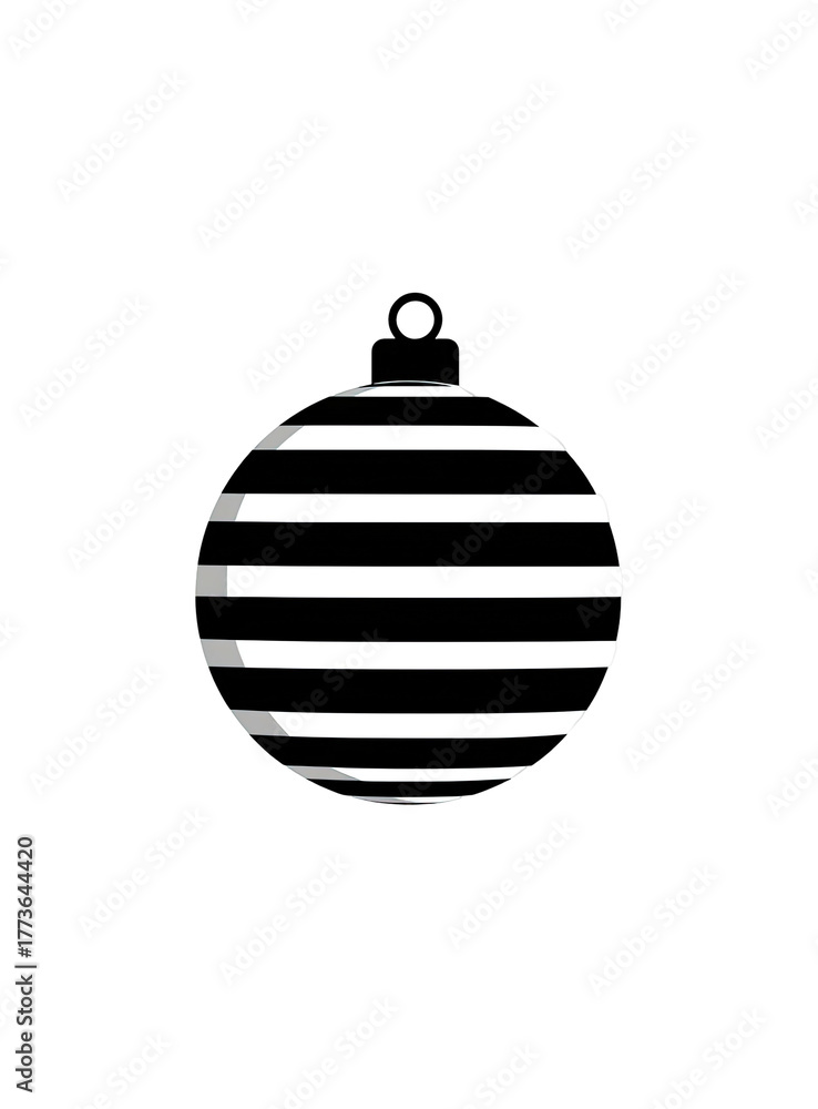 Obraz premium Abstract spherical shape with horizontal black and white stripes