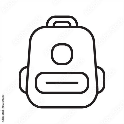 School bag  line icon illustration. Backpack. Line style. Vector.