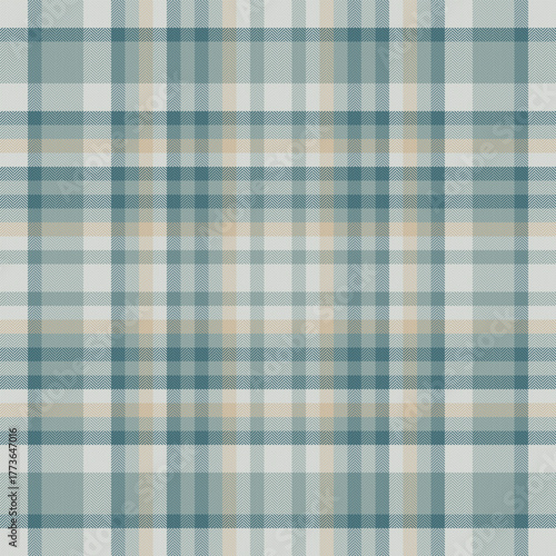 Pixel tartan pattern seamless, cutout texture fabric vector. Festival textile background plaid check in pastel and cyan colors.