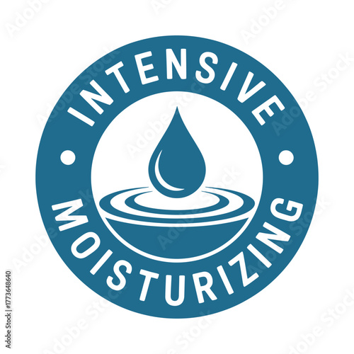 Intensive moisturizing icon with water droplet and ripples