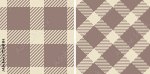 Textile texture tartan of pattern check vector with a seamless plaid background fabric. Set in winter colors for geometric design patterns.