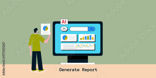 AI transforms report into dynamic data visualization and actionable business intelligence, helping office people to understand real time analytics.