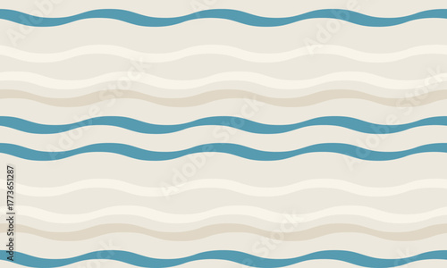 Serene waves pattern in calming beige and teal. Perfect for textile design, website backgrounds, or any project needing a soothing, minimalist aesthetic.