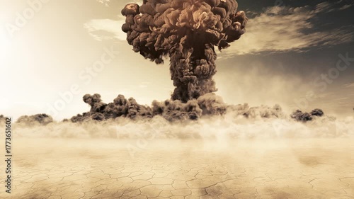 Nuclear Explosion Simulation with Dust Clouds
