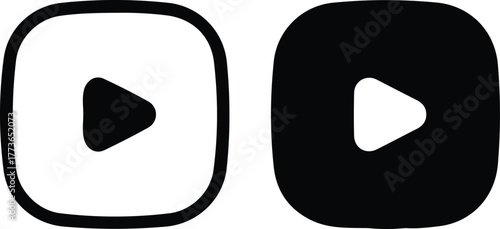 play buttons icons set symbol vector video web design