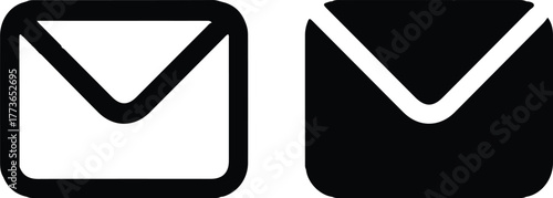 2 email envelop icon set vector sign illustration design