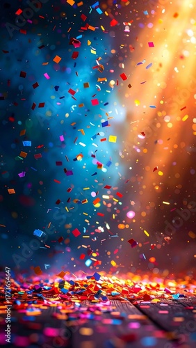 falling colorful confetti celebration background
