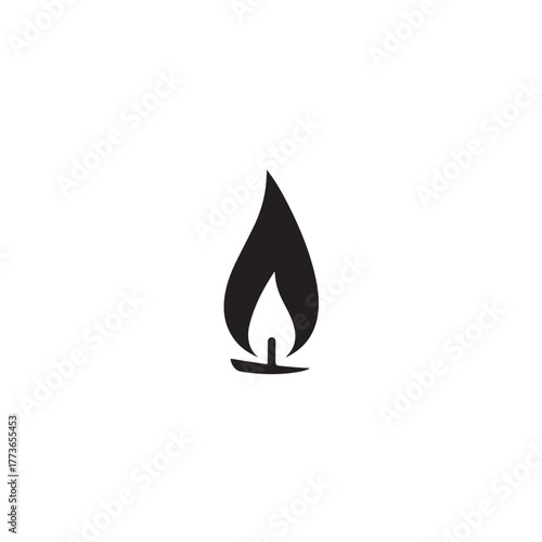 Candle Flame Silhouette Vector Illustration