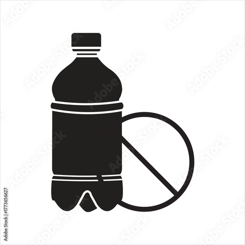 BOTTLE-SHAPED PLASTIC FREE ICON SYMBOL