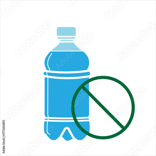 BOTTLE-SHAPED PLASTIC FREE ICON SYMBOL