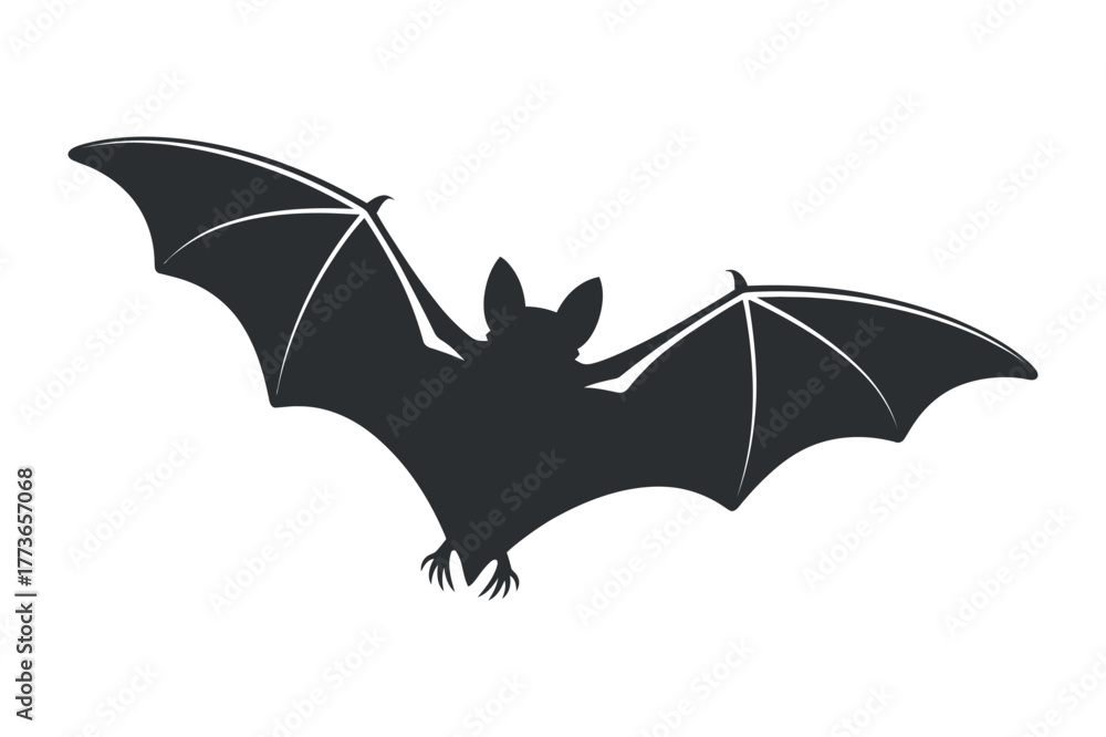 Fototapeta premium Bat Silhouette Vector Illustration for Halloween Designs