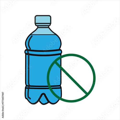 BOTTLE-SHAPED PLASTIC FREE ICON SYMBOL