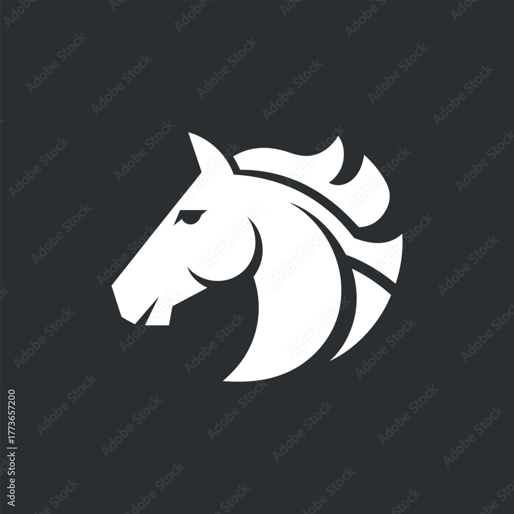 Fototapeta premium Horse Head Silhouette Vector Shape Minimalist Equestrian Art Design