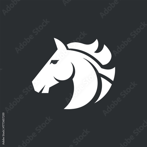 Horse Head Silhouette Vector Shape Minimalist Equestrian Art Design
