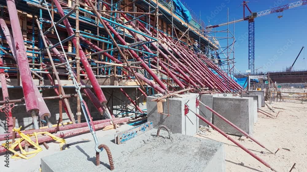 Pull String Structures Vertical panel formwork, push-pull jacks and scaffoldings of reinforced ...